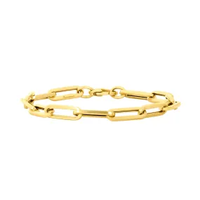 14K Yellow Gold Medium Paperclip Chain Bracelet