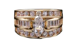 18k Multi Gold Diamond Ring