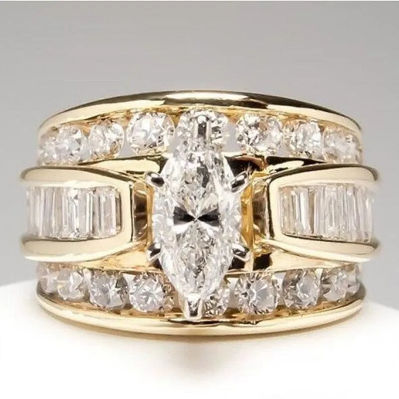 18k Multi Gold Diamond Ring