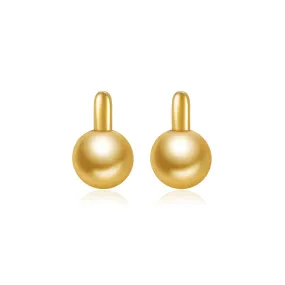 18K Solid Gold? South Sea Golden Pearl Stud Earrings KE00154