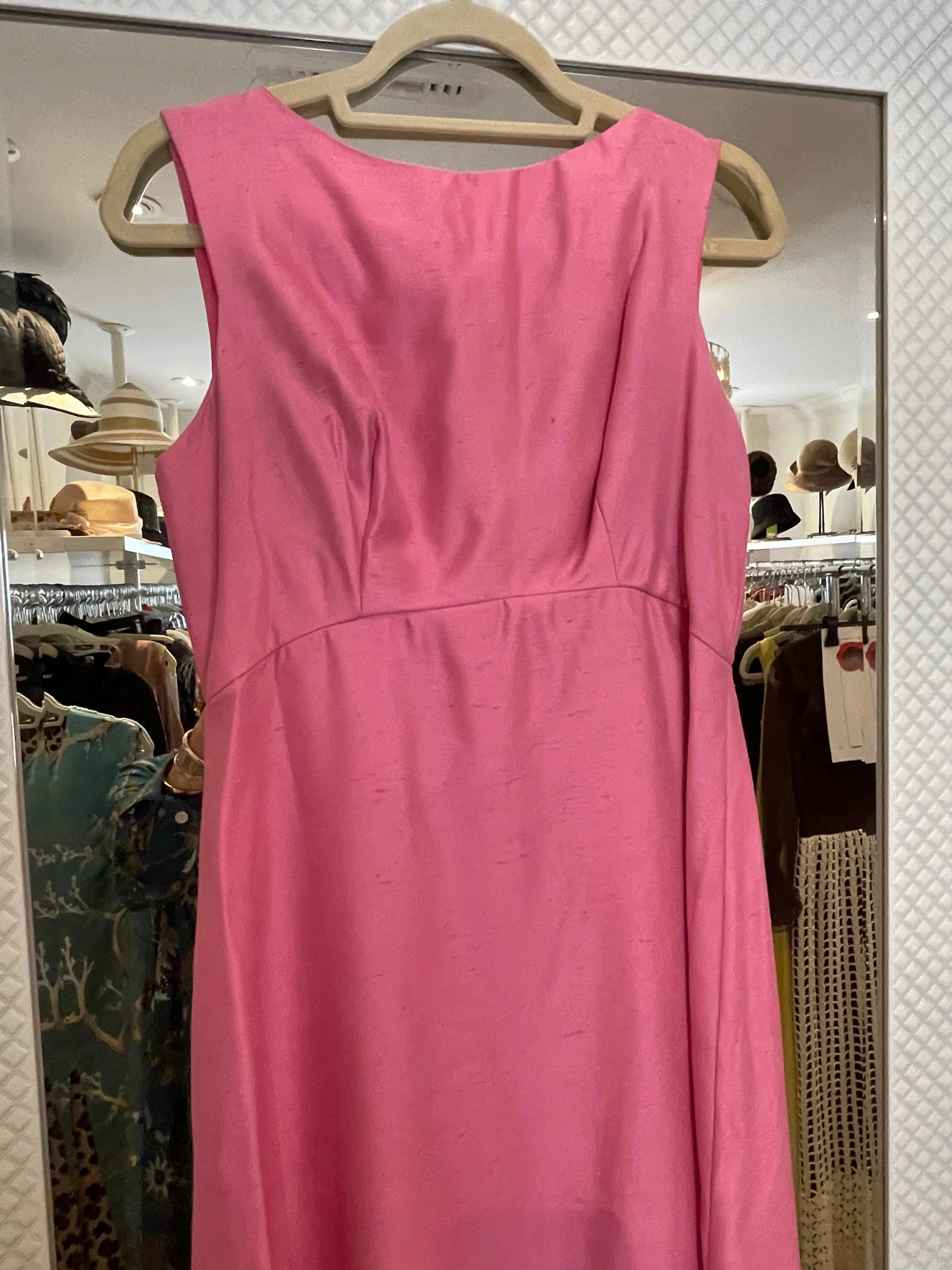 1960's Bubblegum Pink Raw Silk Gown by Ira Curtis