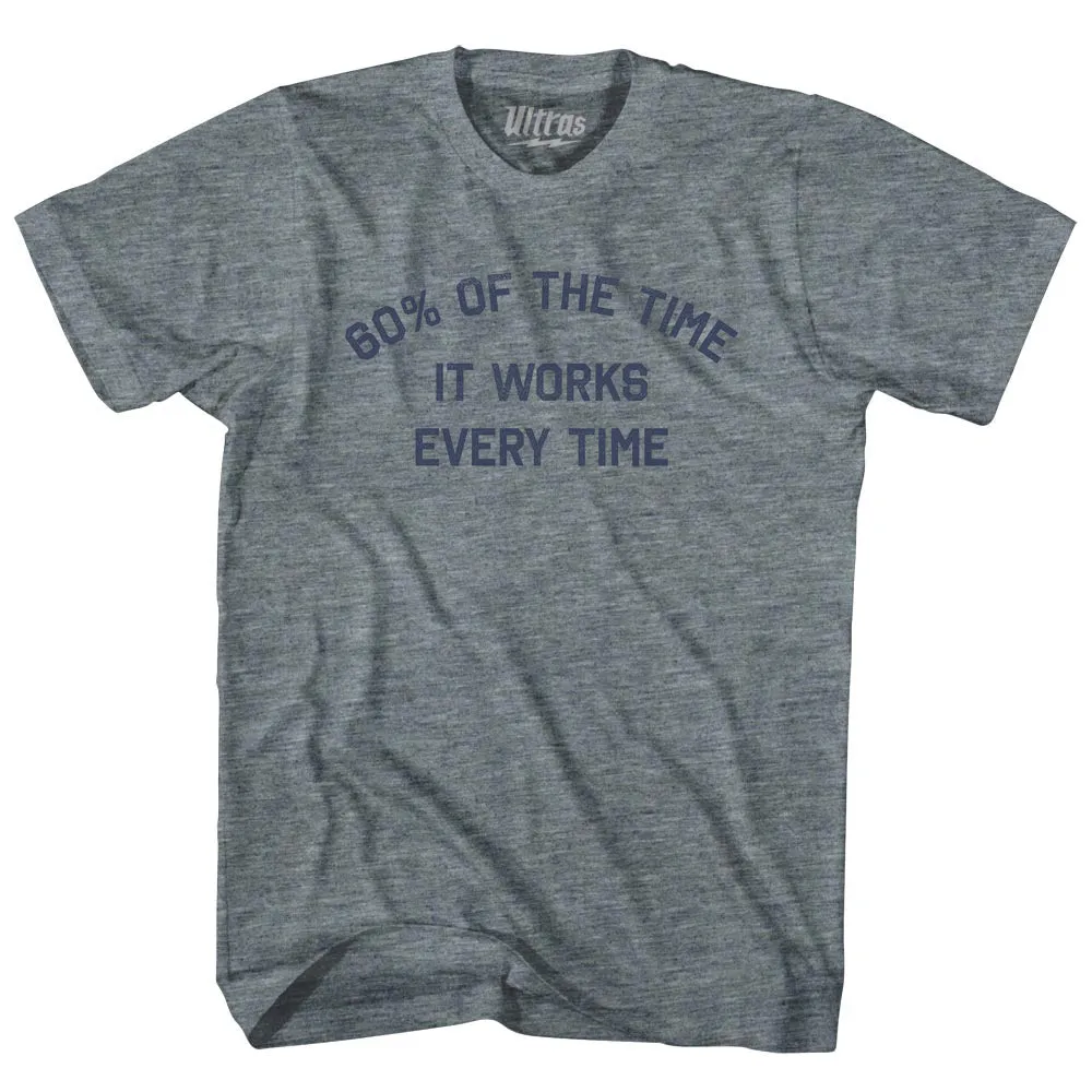 60% Of The Time It Works Every Time Womens Tri-Blend Junior Cut T-Shirt