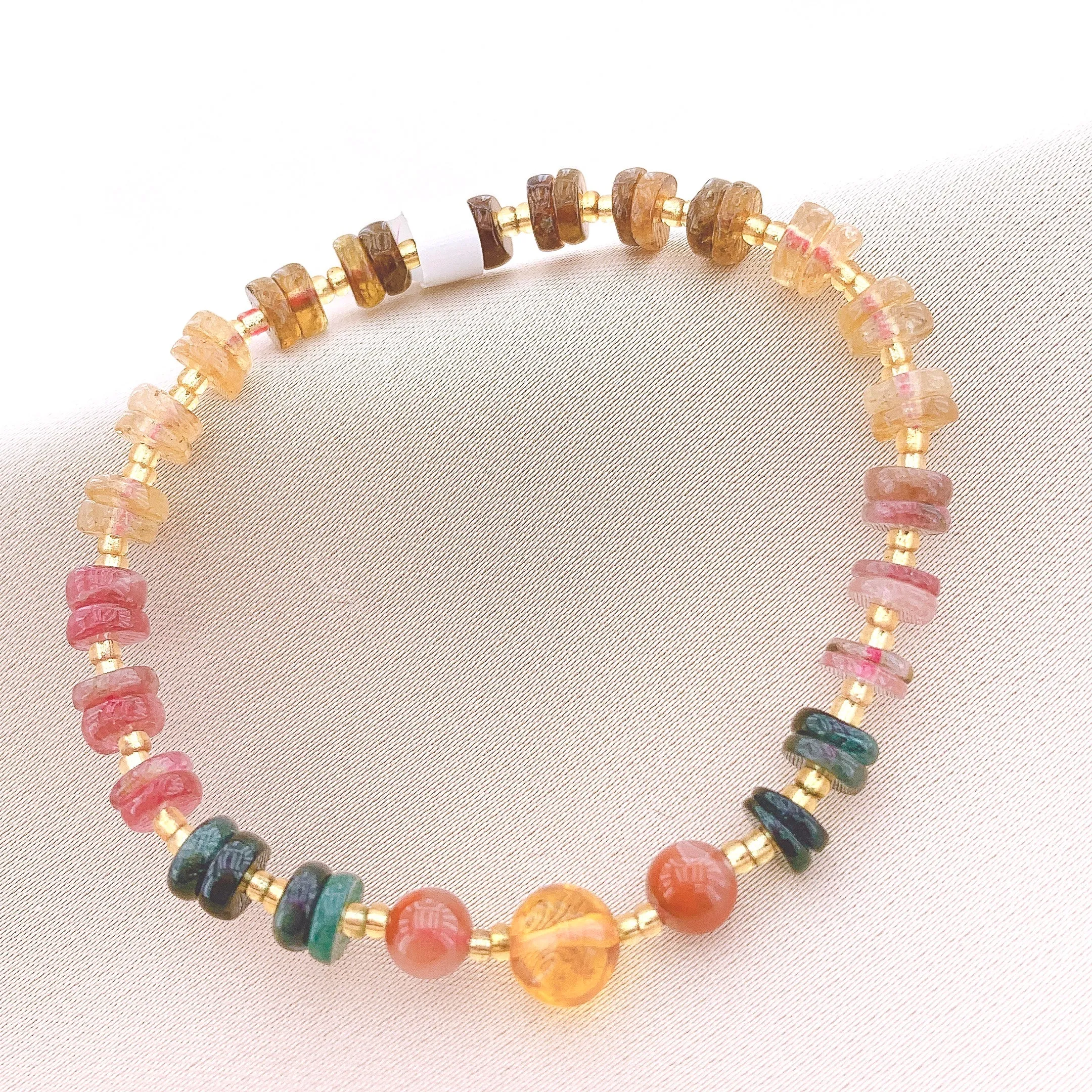 925 Silver Tourmaline Beads Gemstone Bracelet