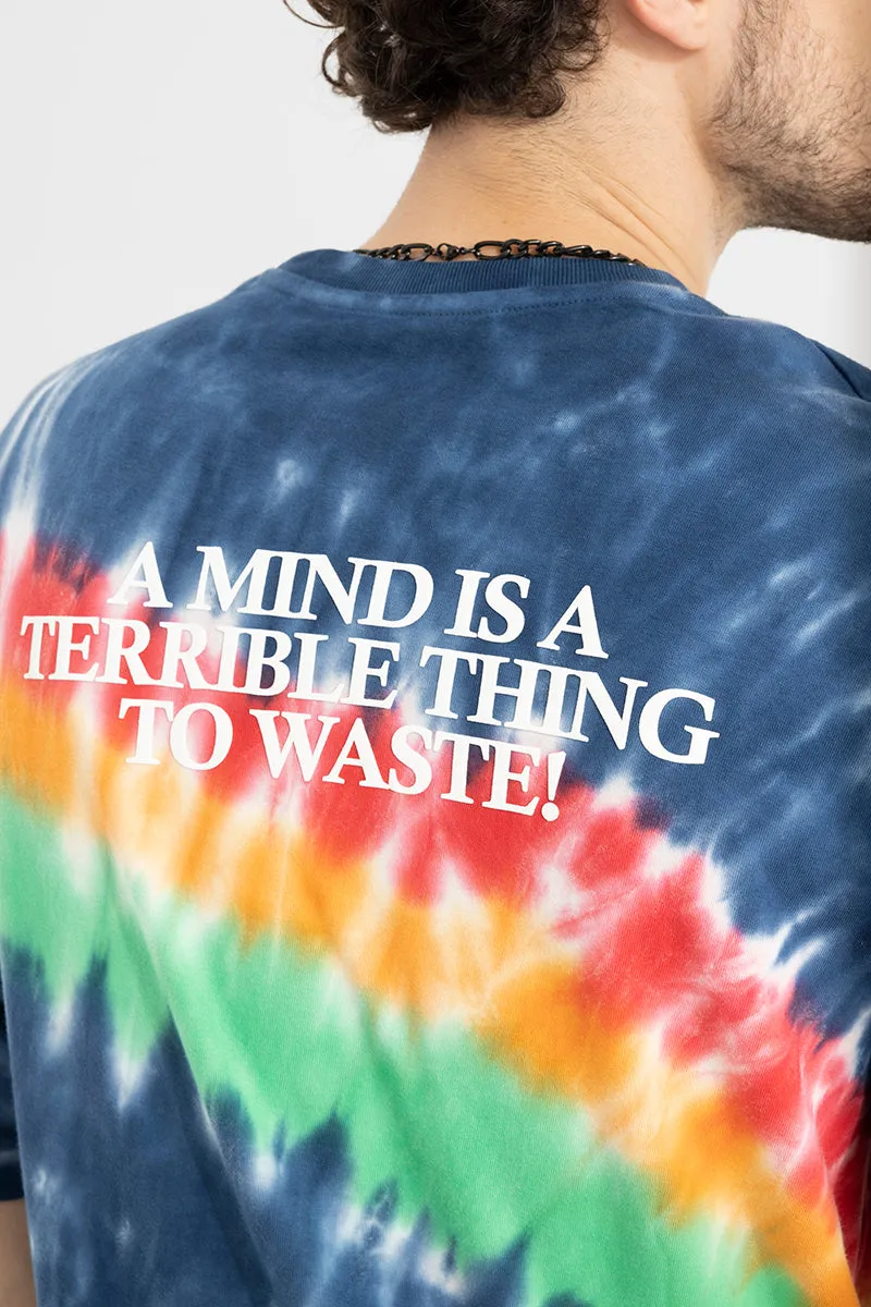 A Mind Blue Oversized Tie-Dye T-Shirt