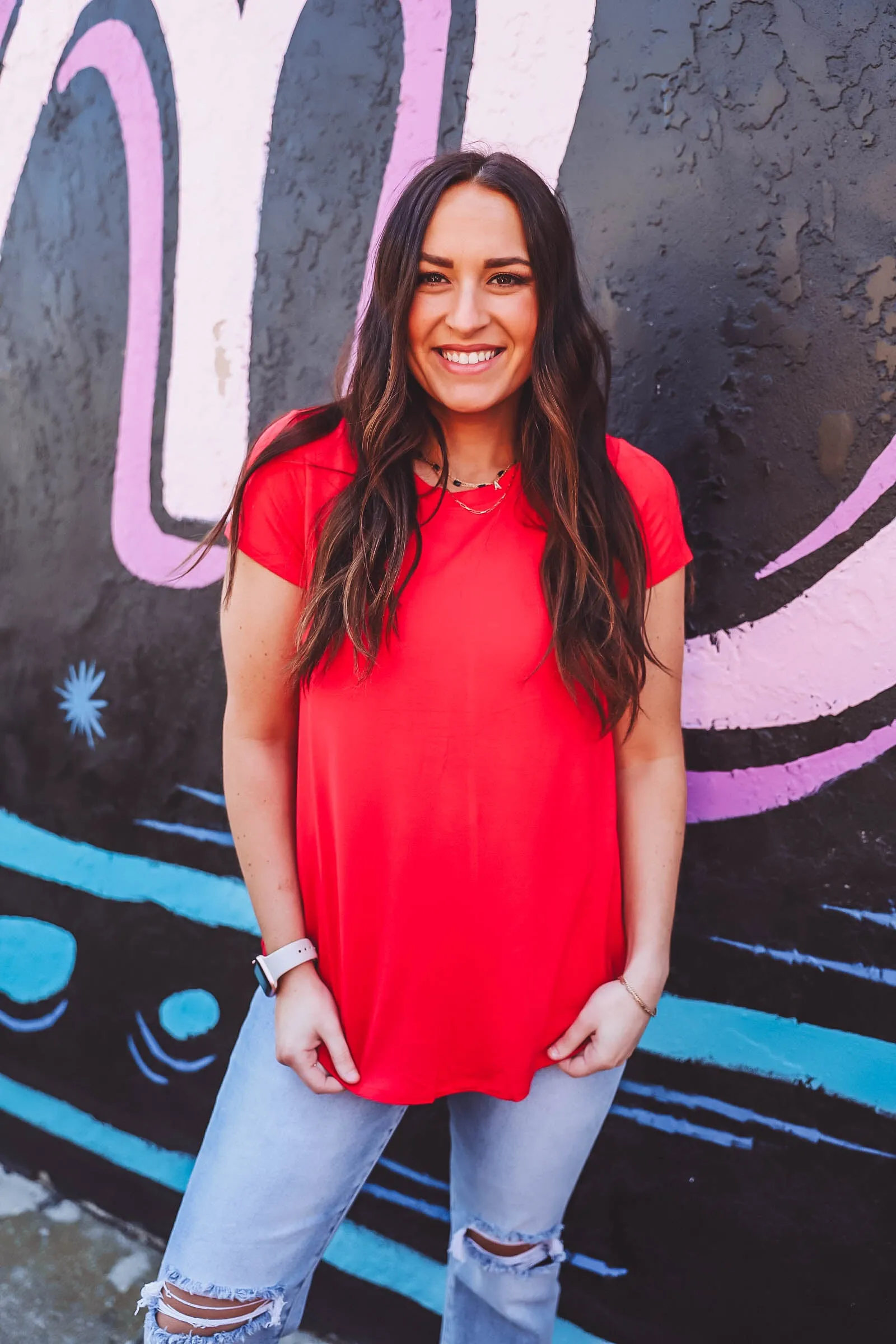 Abbi Basic Tee-Red