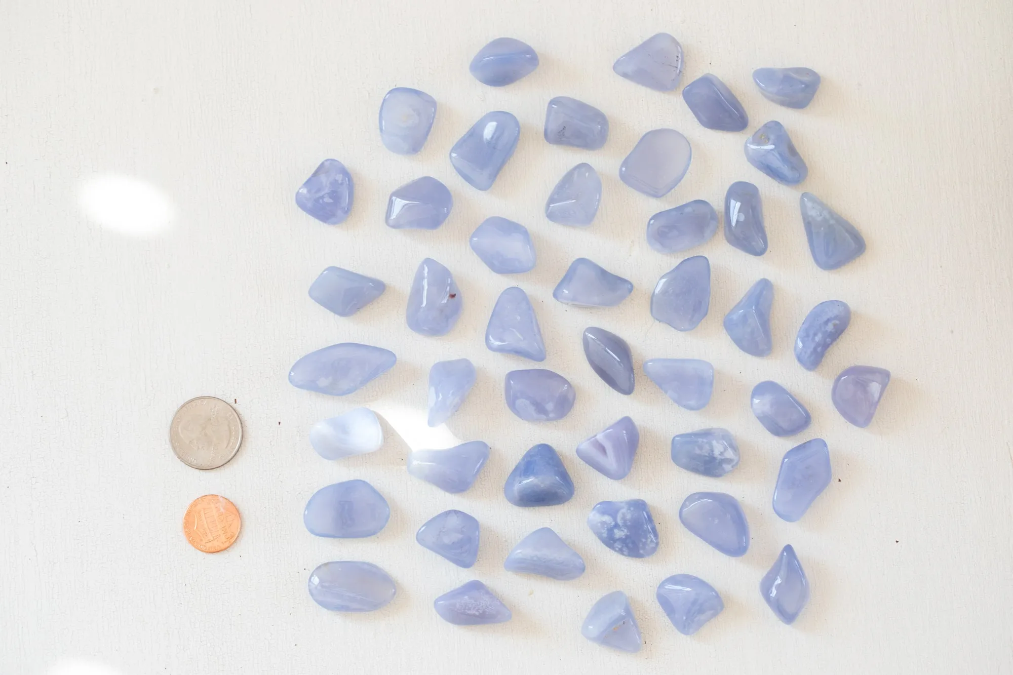 Agate - Blue Chalcedony, Tumbled