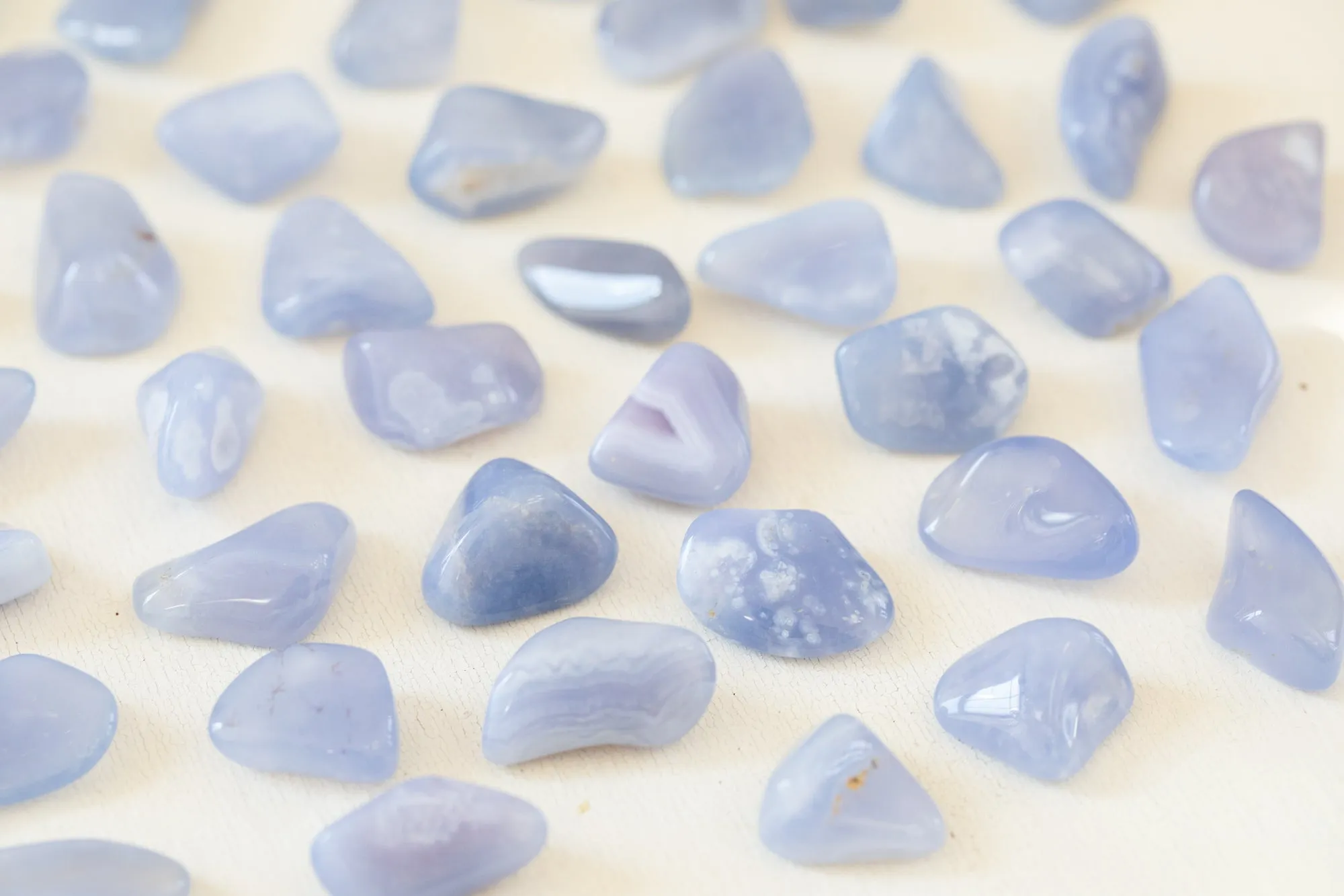 Agate - Blue Chalcedony, Tumbled