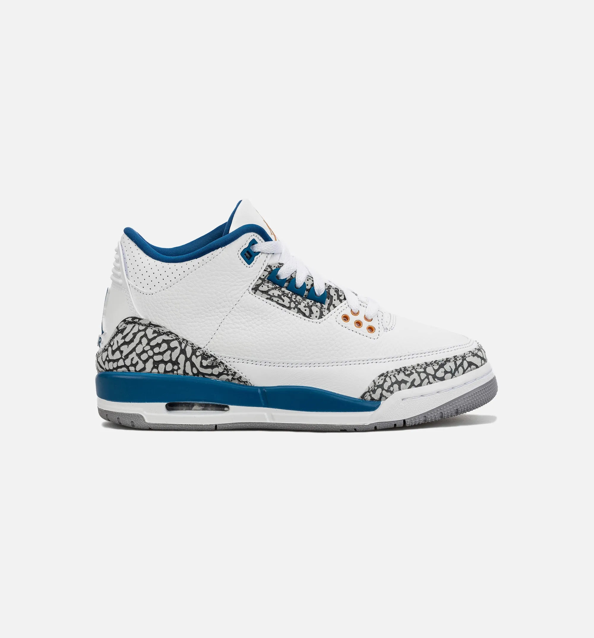 Air Jordan 3 Retro Wizards True Blue Grade School Lifestyle Shoe - White/Blue