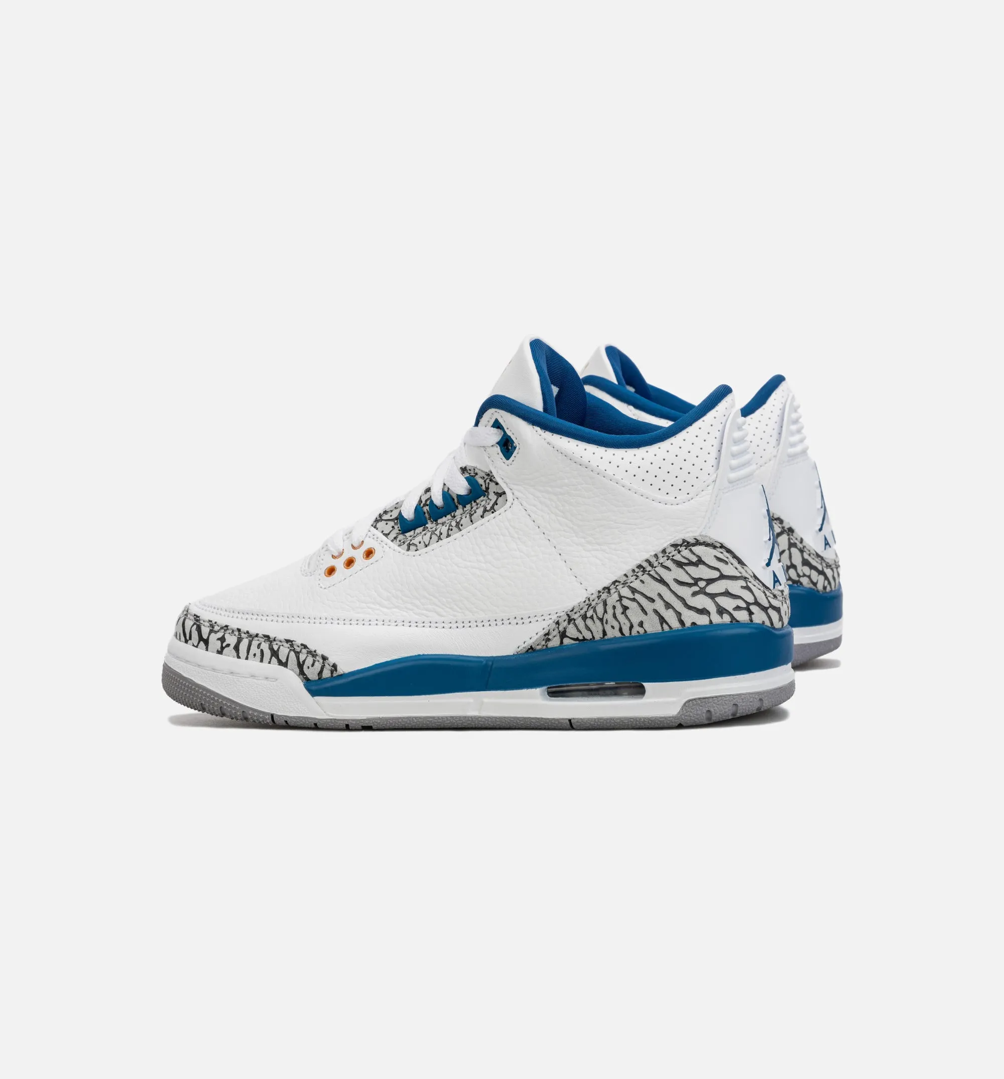 Air Jordan 3 Retro Wizards True Blue Grade School Lifestyle Shoe - White/Blue