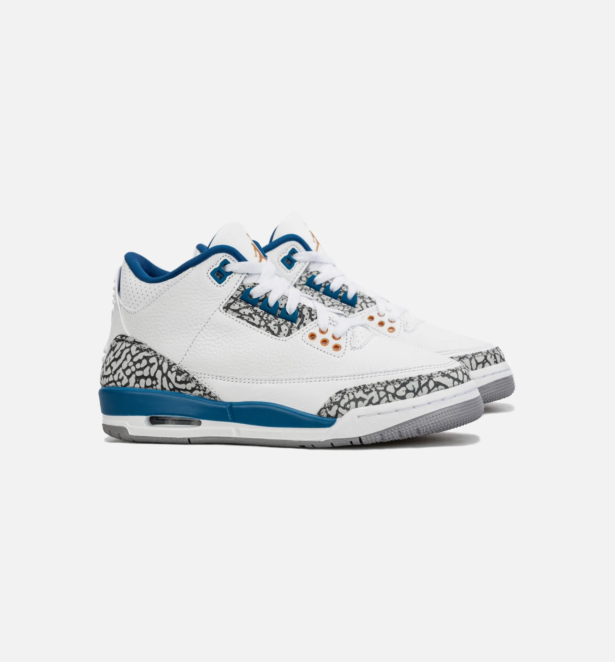 Air Jordan 3 Retro Wizards True Blue Grade School Lifestyle Shoe - White/Blue