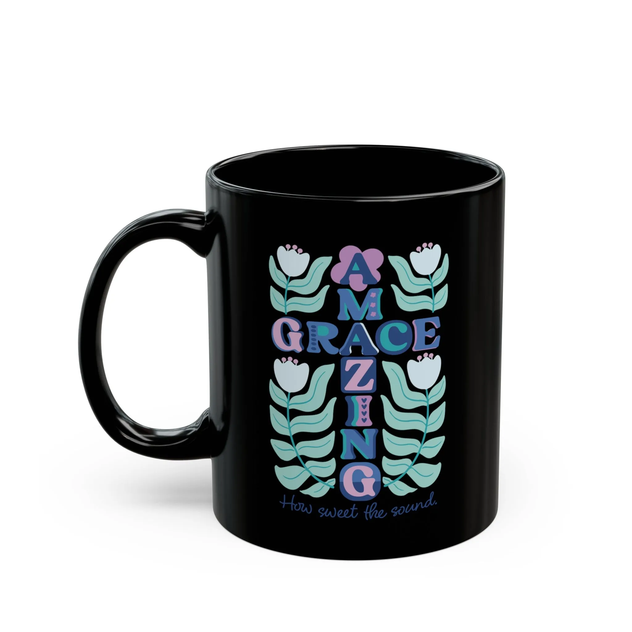 Amazing Grace Cross 11oz Black Mug