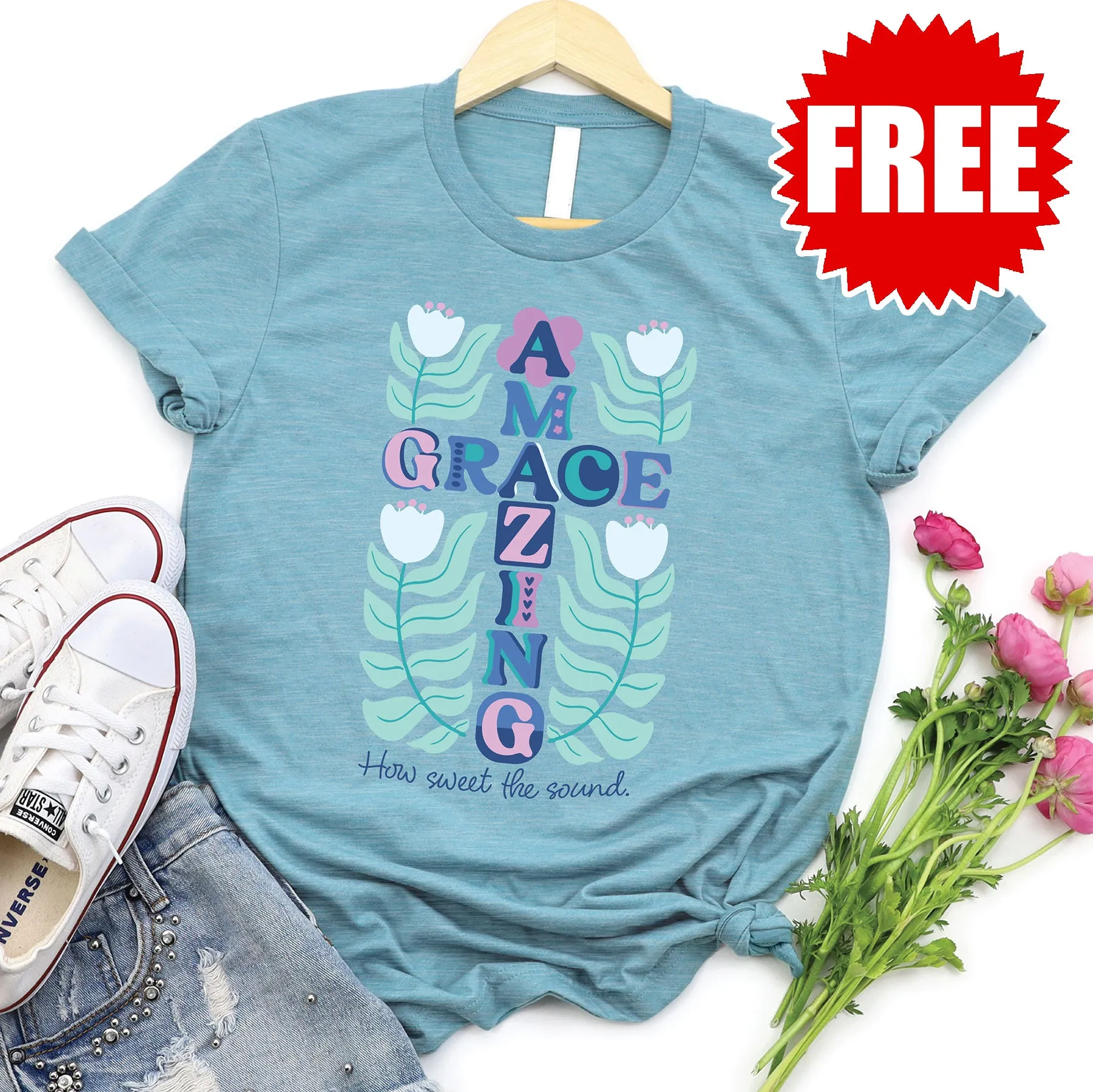 Amazing Grace Cross Tee - 0