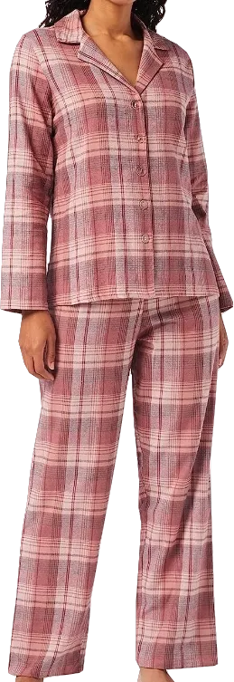 Amazon Fashion Iris & Lily Pink Classic Check Pyjama Set BNWT UK M