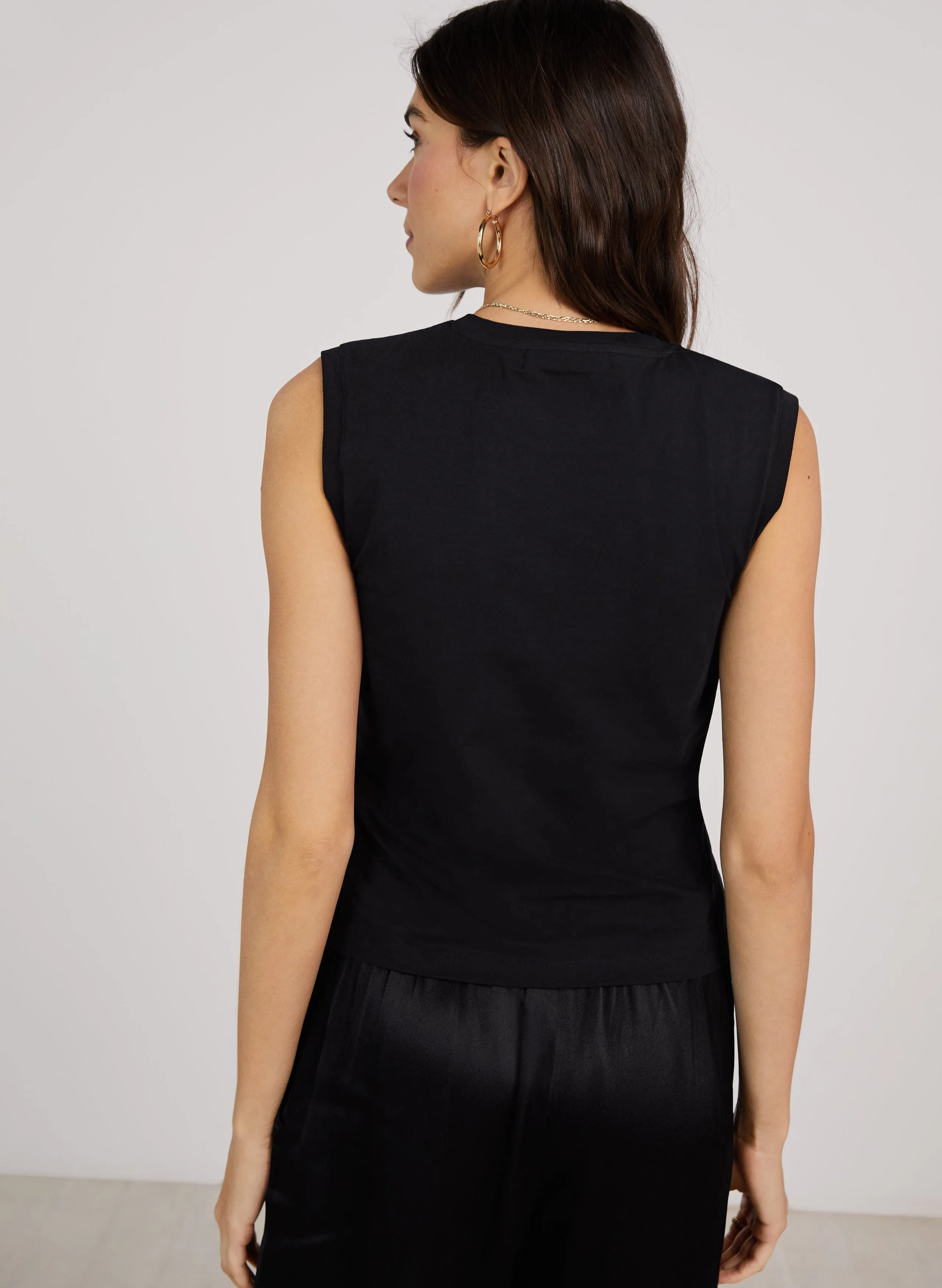 Amber Organic Cotton Top | Caviar Black