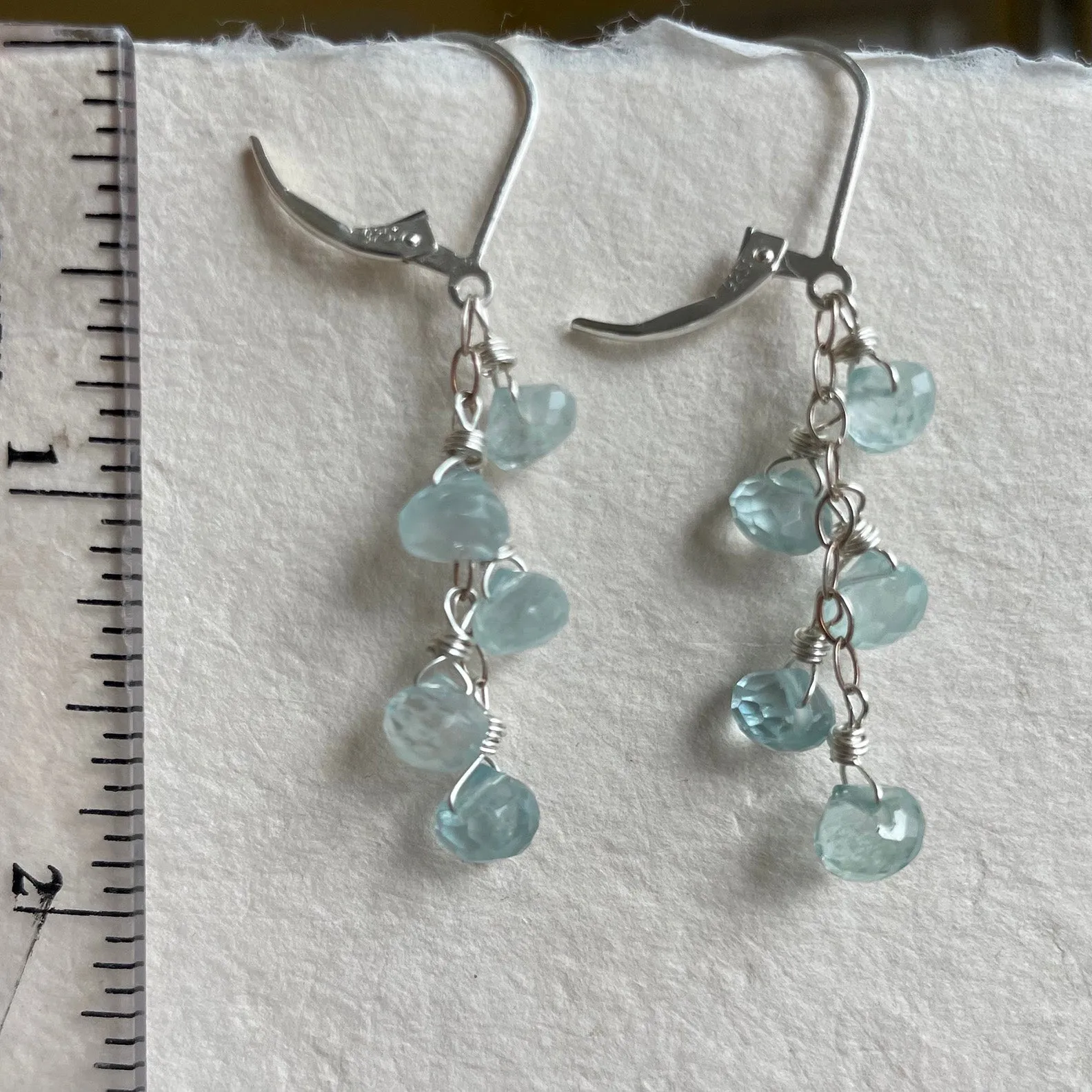 Aquamarine Petite Onion Cascade Earrings