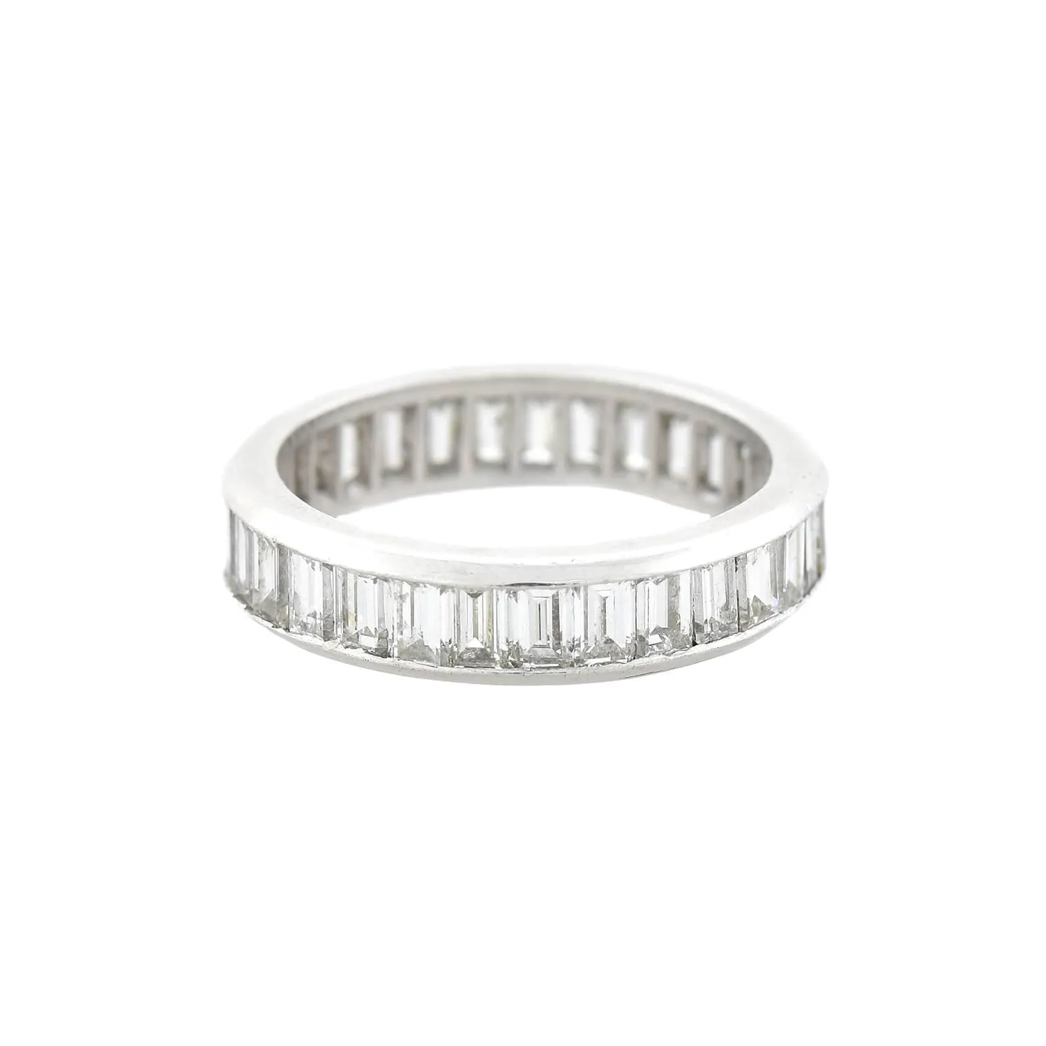 Art Deco Platinum Baguette Diamond Eternity Band 1.75ctw