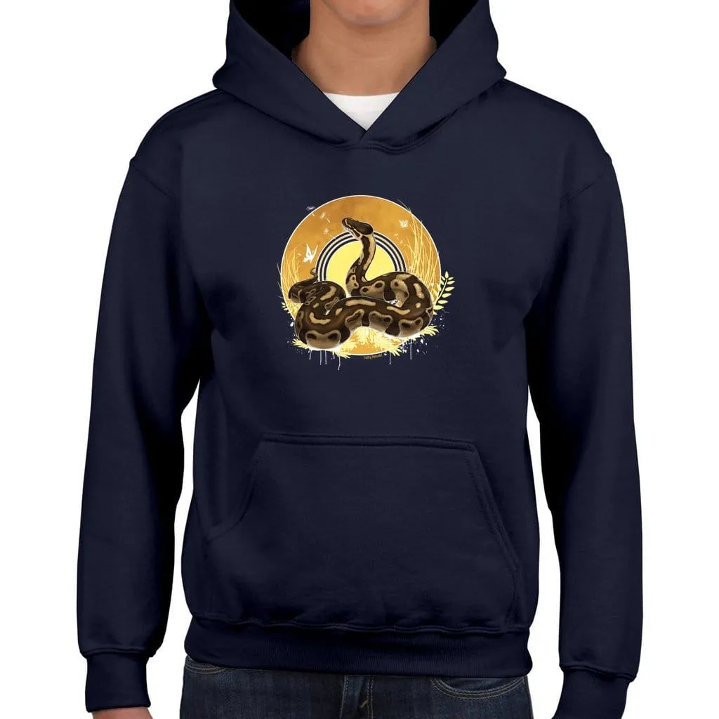 Autumn Ball Python Youth Hoodie, Reptile Gift Pullover, Cute Sweatshirt