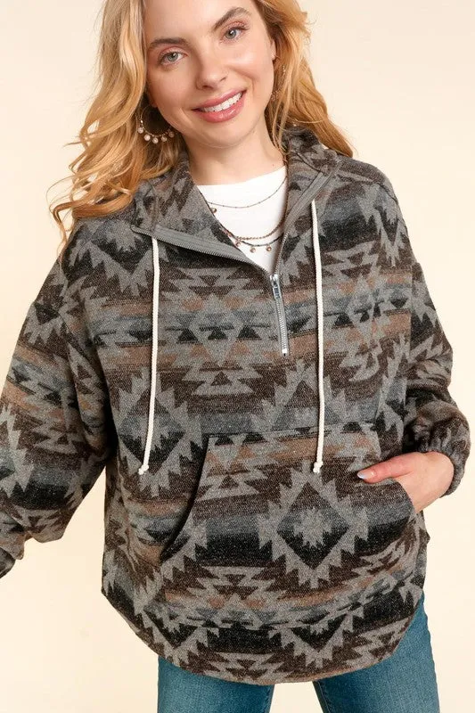 Aztec Hoodie Pullover