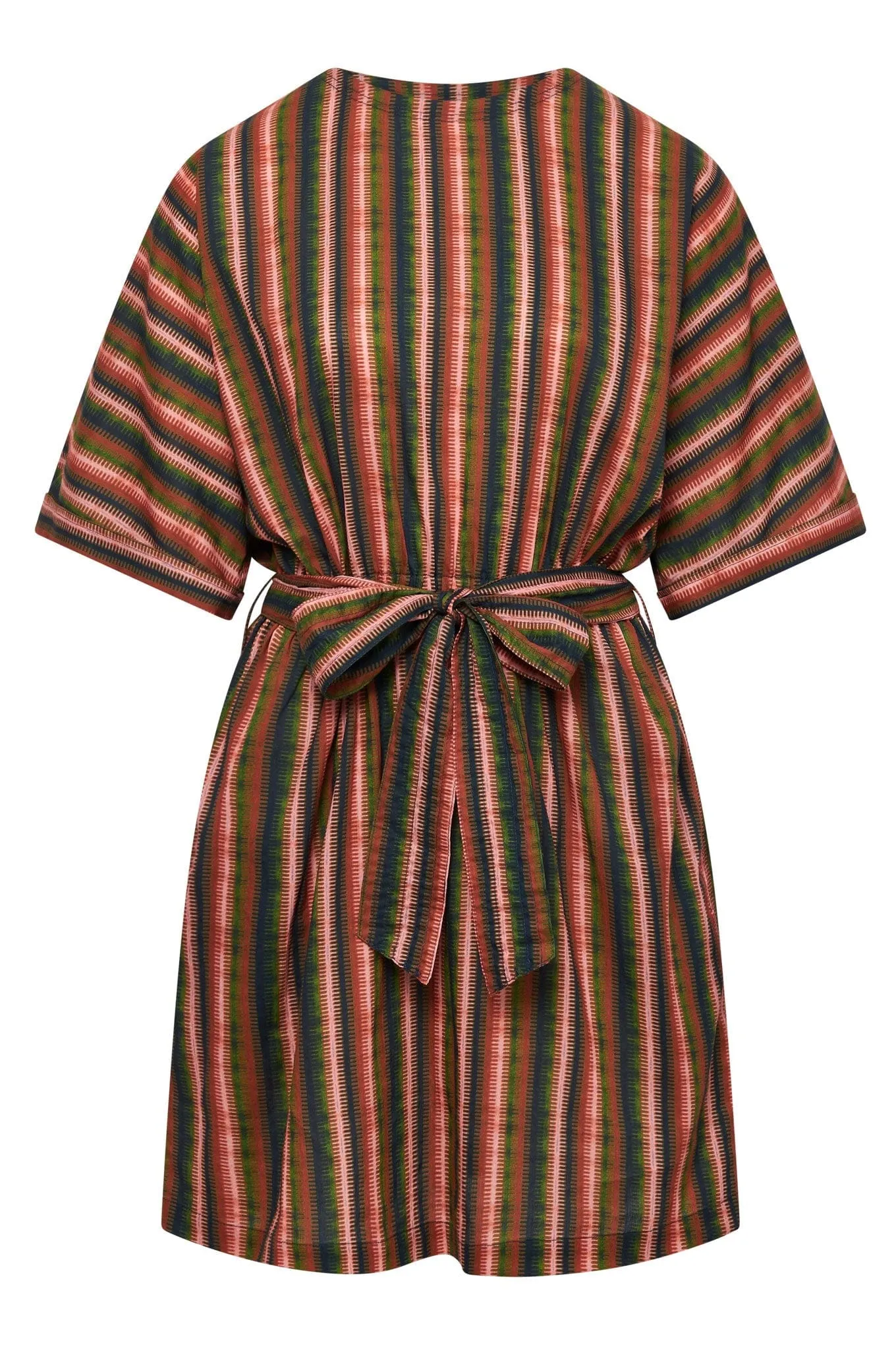 Azul Women's Organic Cotton Weave Stripe Dress | Green