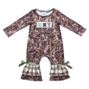 Baby Romper - Girls - Thanksgiving Turkey Camo Deer