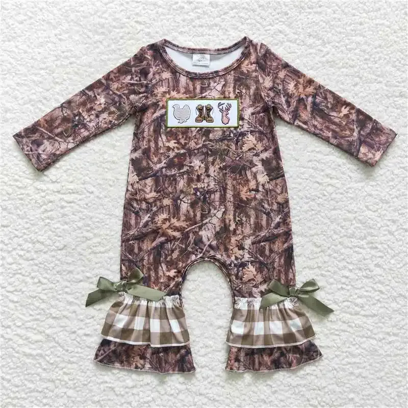 Baby Romper - Girls - Thanksgiving Turkey Camo Deer