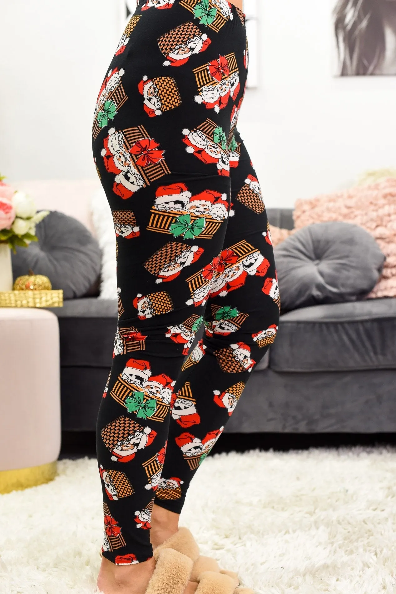 Basket Of Christmas Kittens Soft Leggings