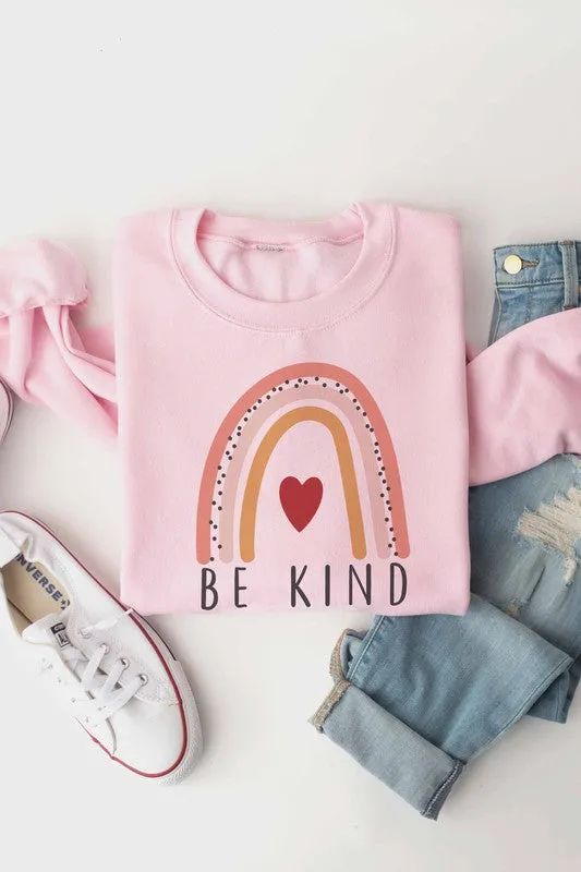 BE KIND RAINBOW GRAPHIC SWEATSHIRT PLUS SIZE