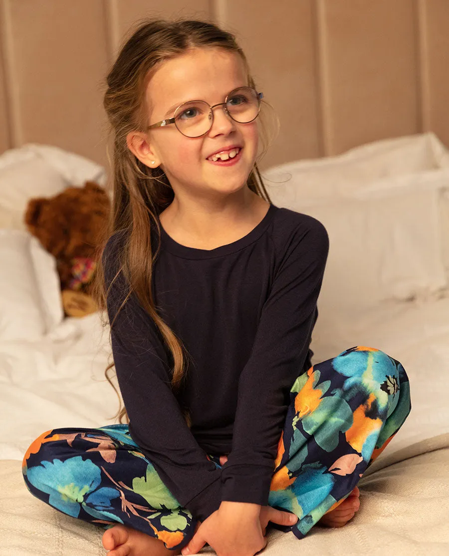 Bea Girls Slouch Jersey Top and Floral Print Pyjama Set