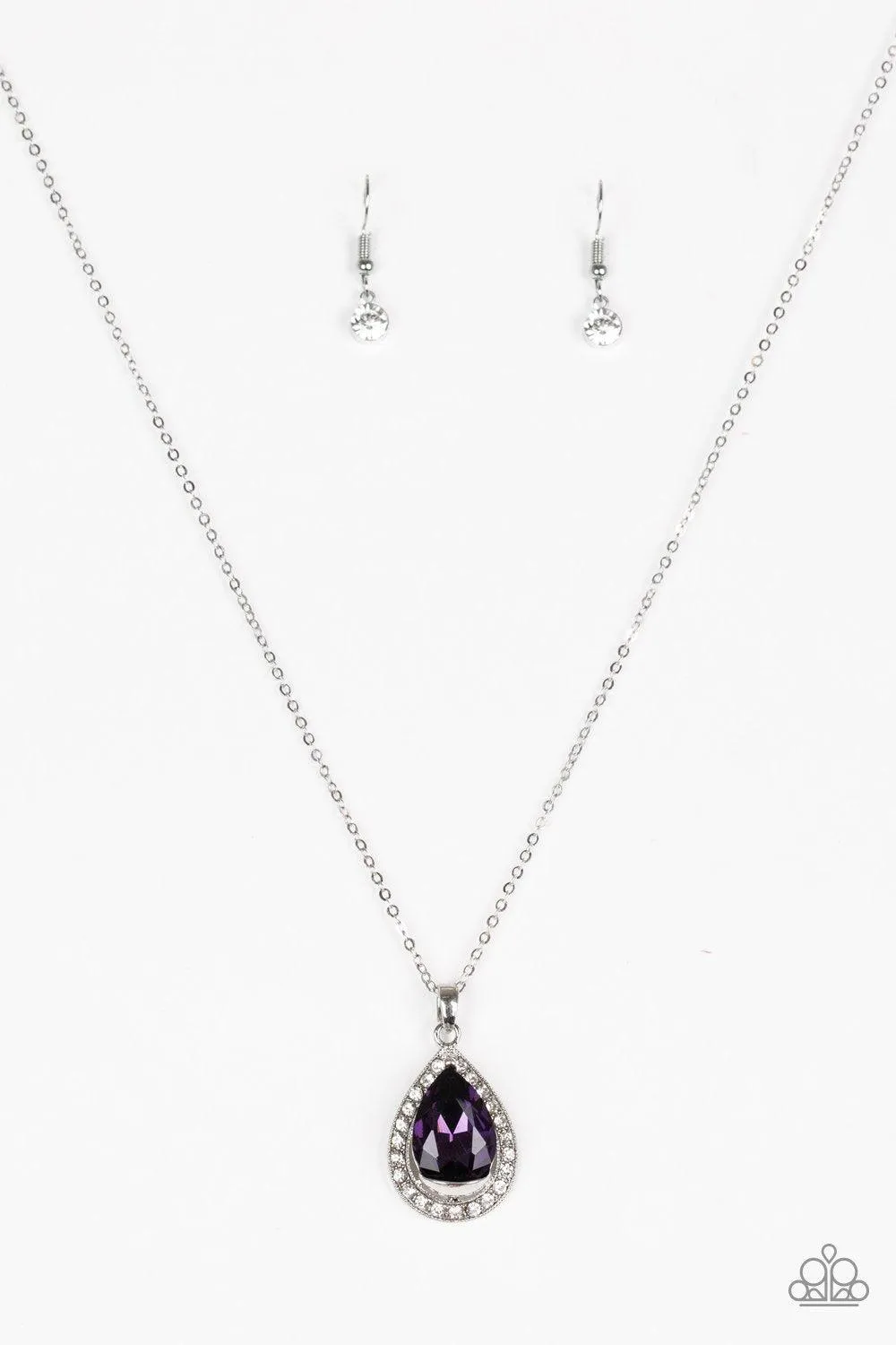 Because I'm Queen Purple Rhinestone Necklace - Paparazzi Accessories