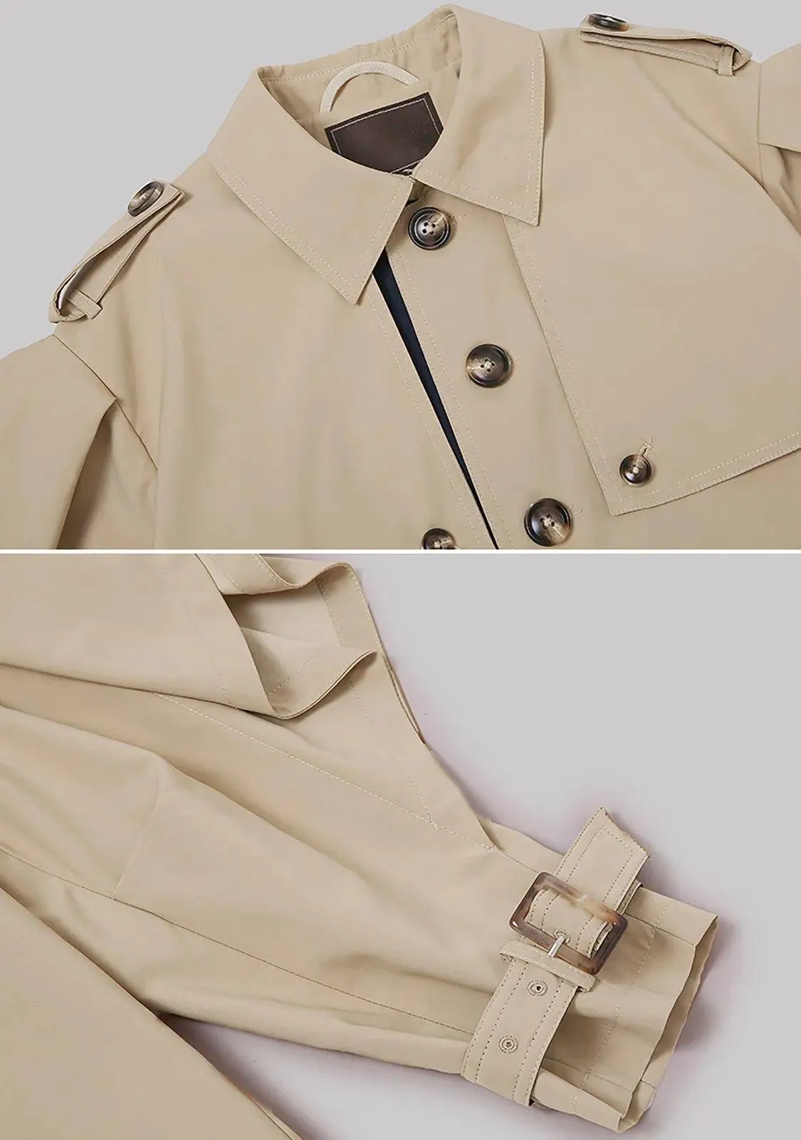 Belle Colorblock Single Breasted Light Trench Coat