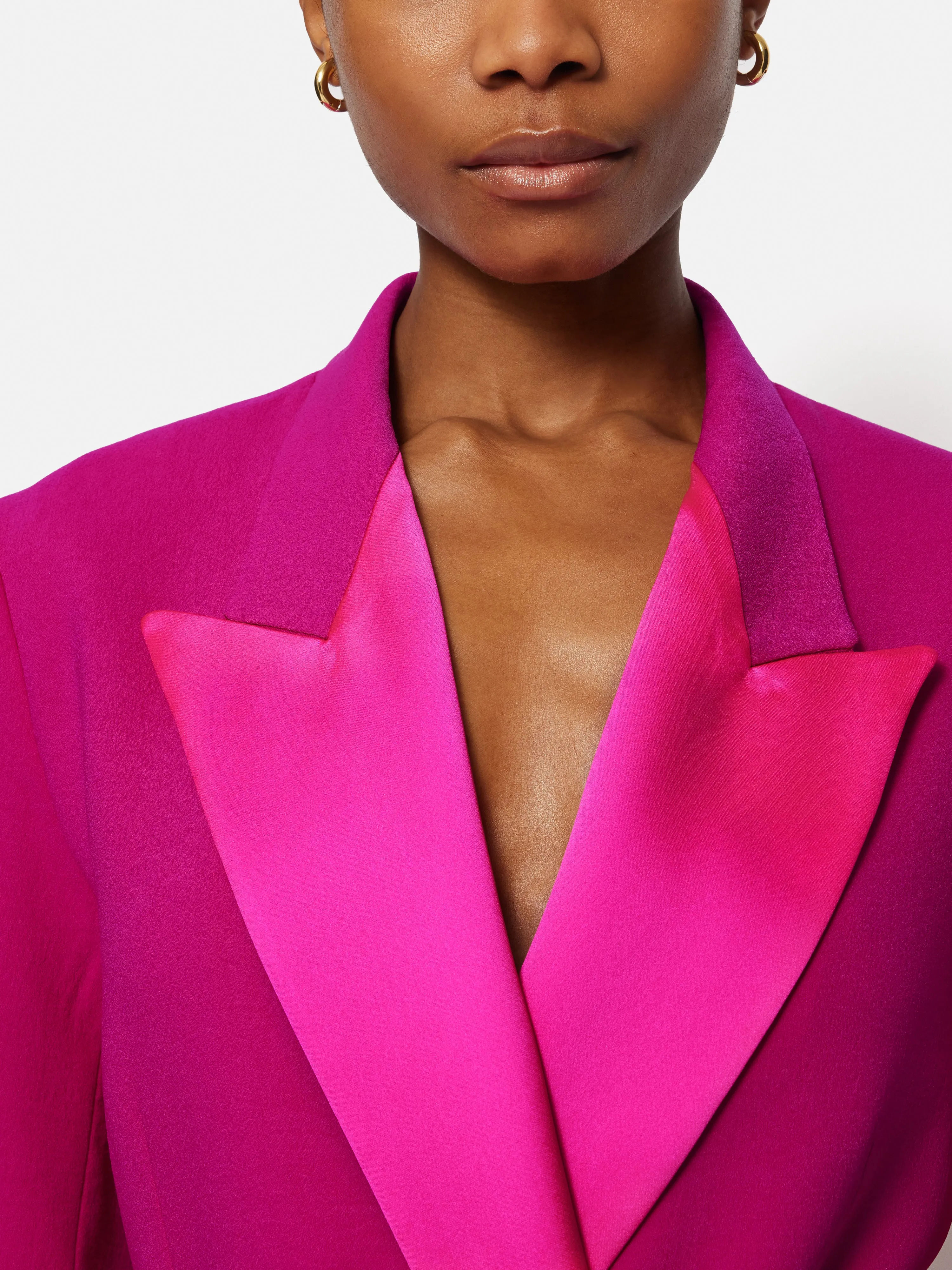 Belted Tuxedo Jacket | Pink