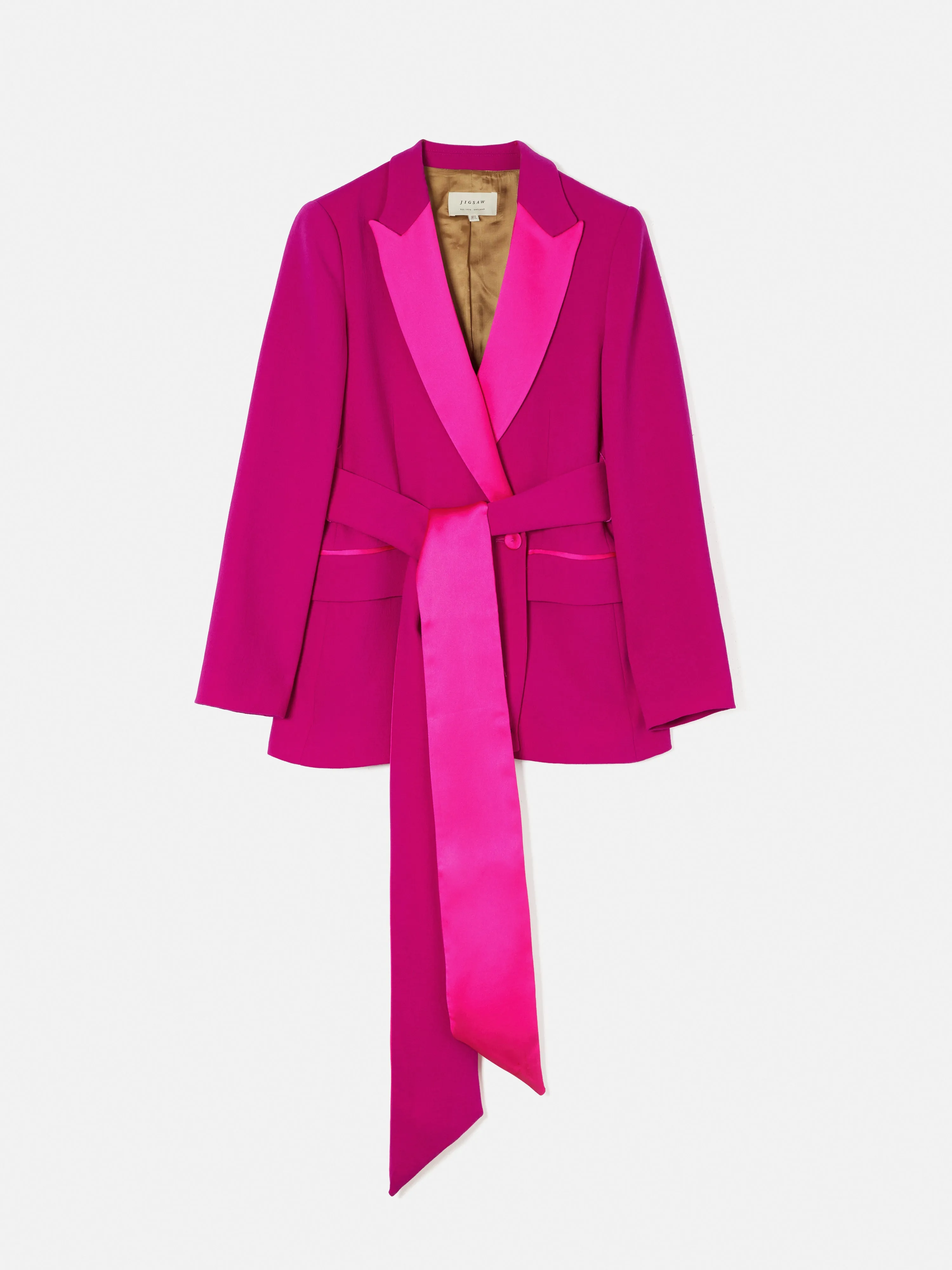 Belted Tuxedo Jacket | Pink