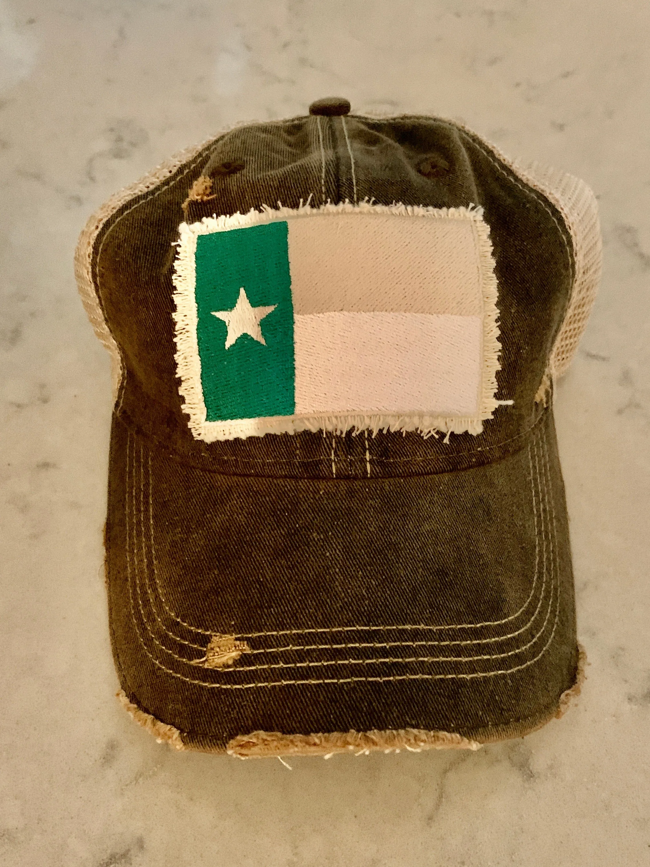 Black Texas Flag Trucker Hat