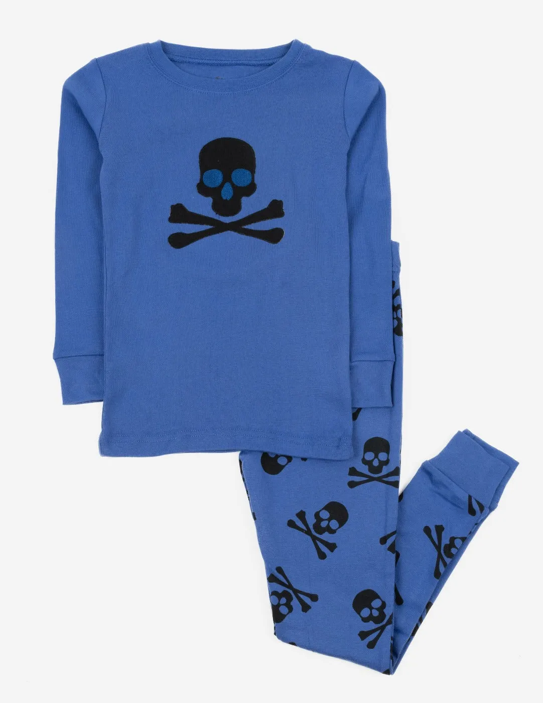 Blue & Hot Pink Skull Matching Family Pajama Set