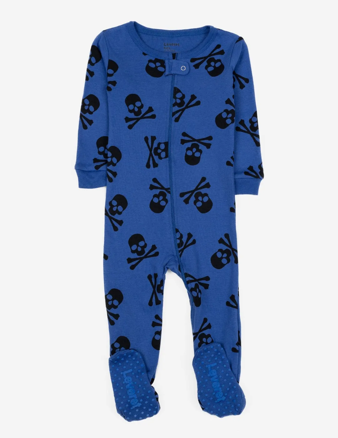 Blue & Hot Pink Skull Matching Family Pajama Set