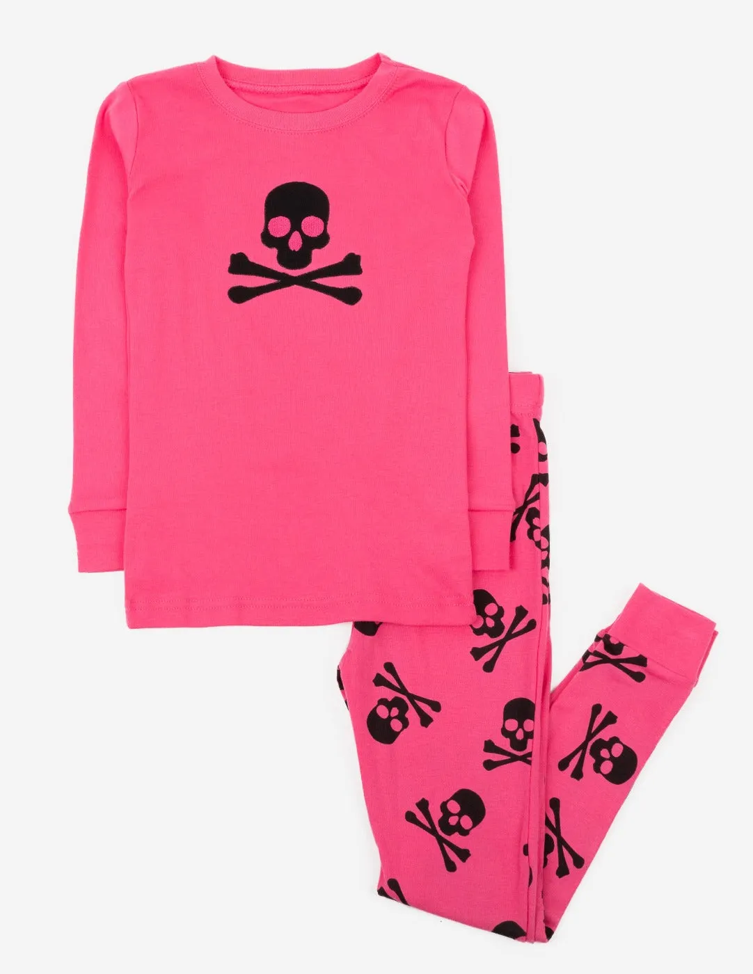 Blue & Hot Pink Skull Matching Family Pajama Set