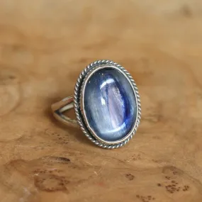 Blue Kyanite Boho Ring - Sterling Silver Ring - Silversmith Ring - Deep Blue Ring