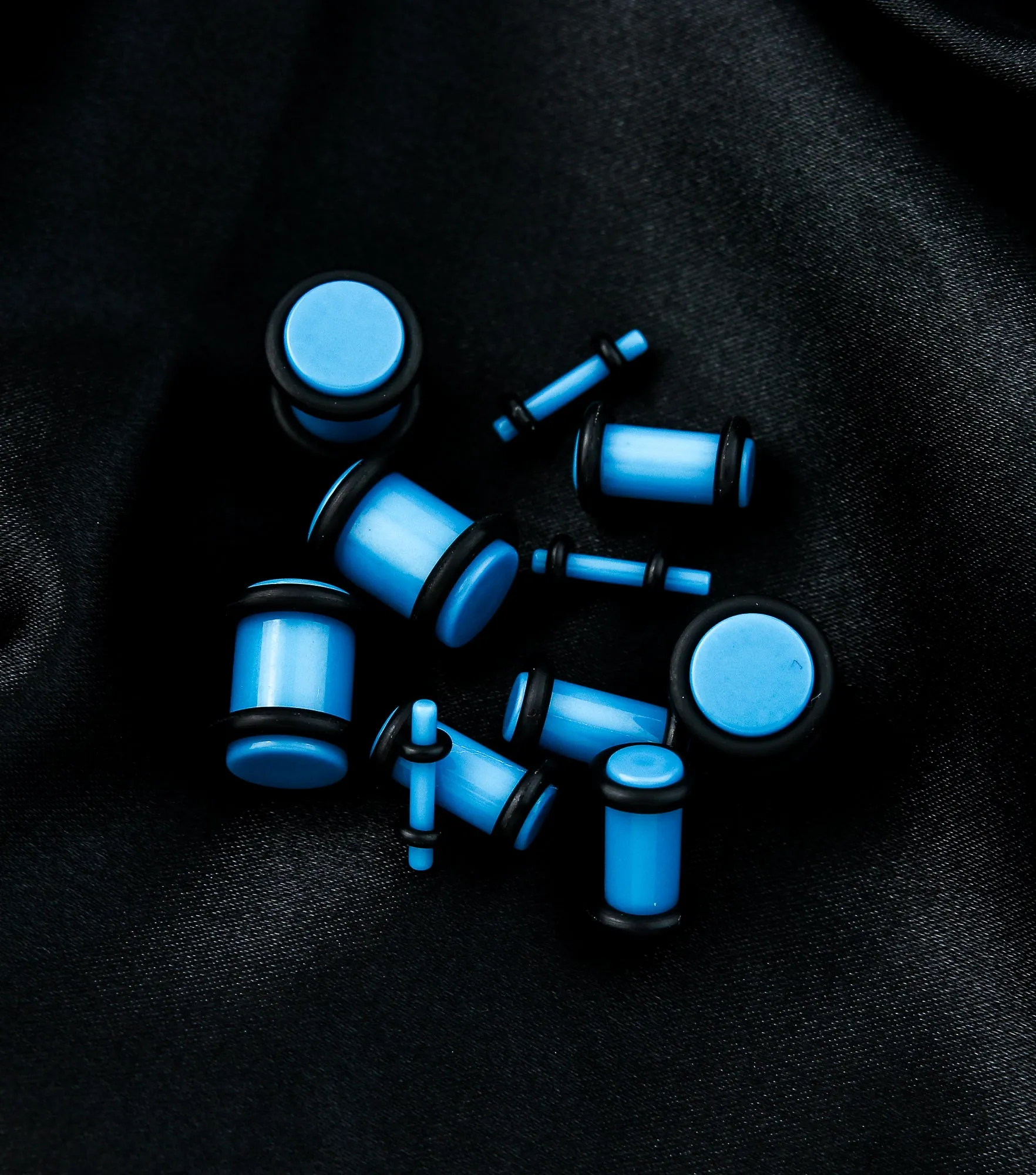 Blue No Flare Acrylic Plugs