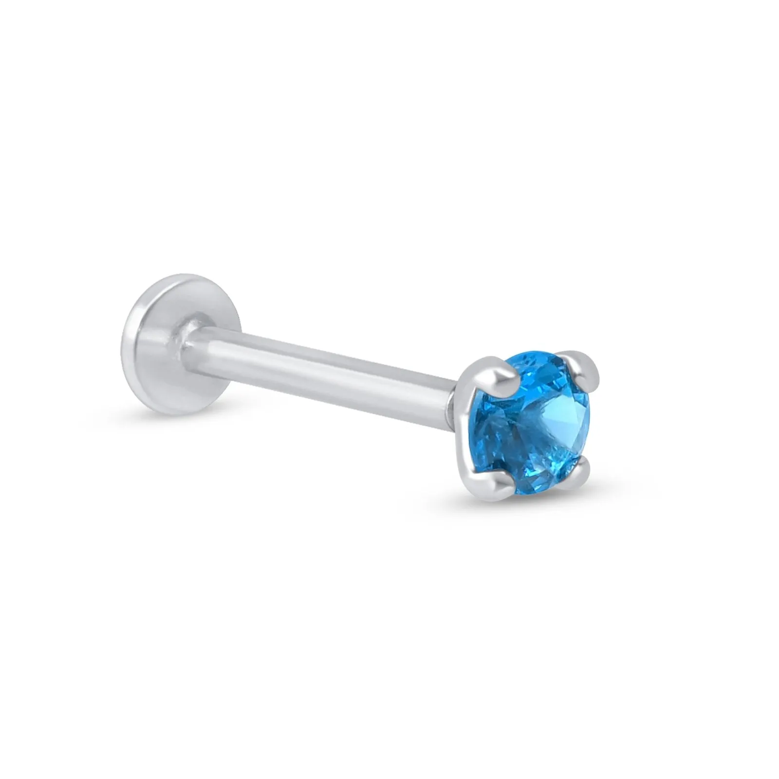 Blue Topaz Cartilage Flat Back Earring