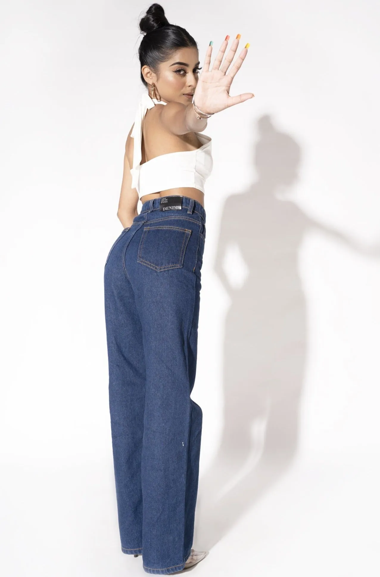 Blueberry Wide Leg High Rise Jeans