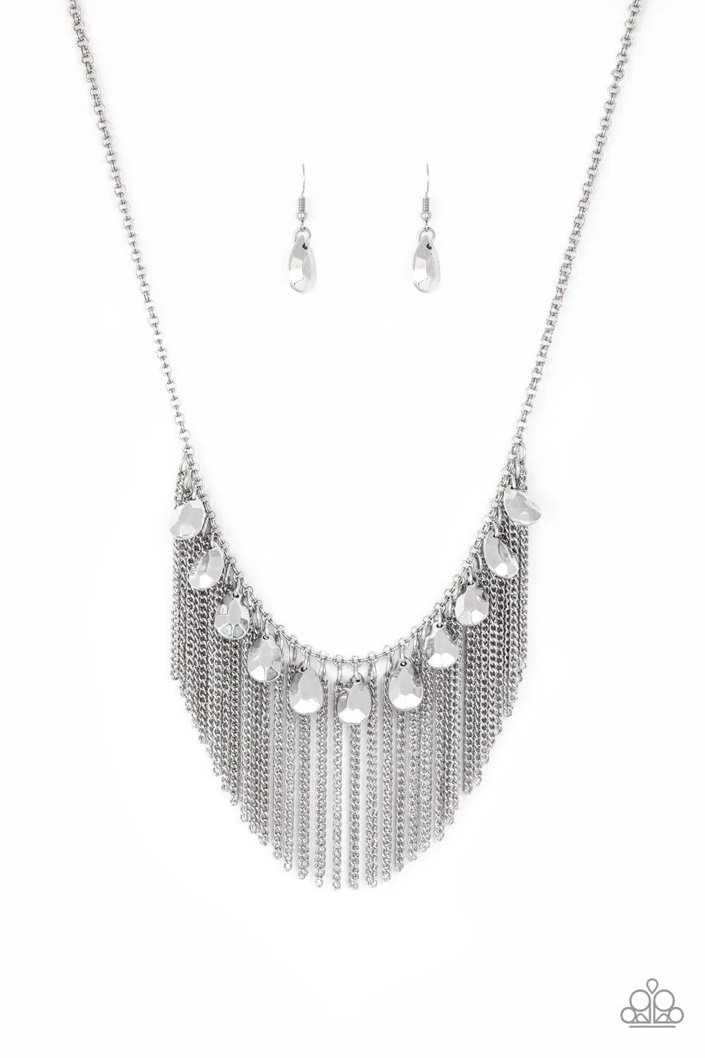 Bragging Rights Silver Fringe Necklace - Paparazzi Accessories