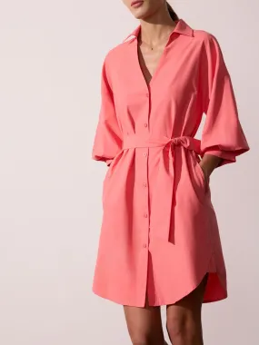 Brochu Walker Kate Belted Dress Bright Coral