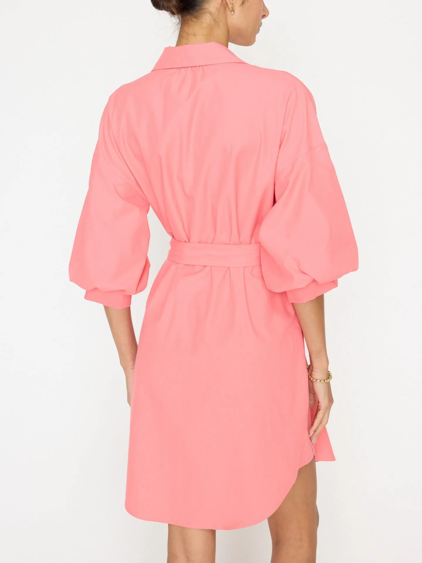 Brochu Walker Kate Belted Dress Bright Coral