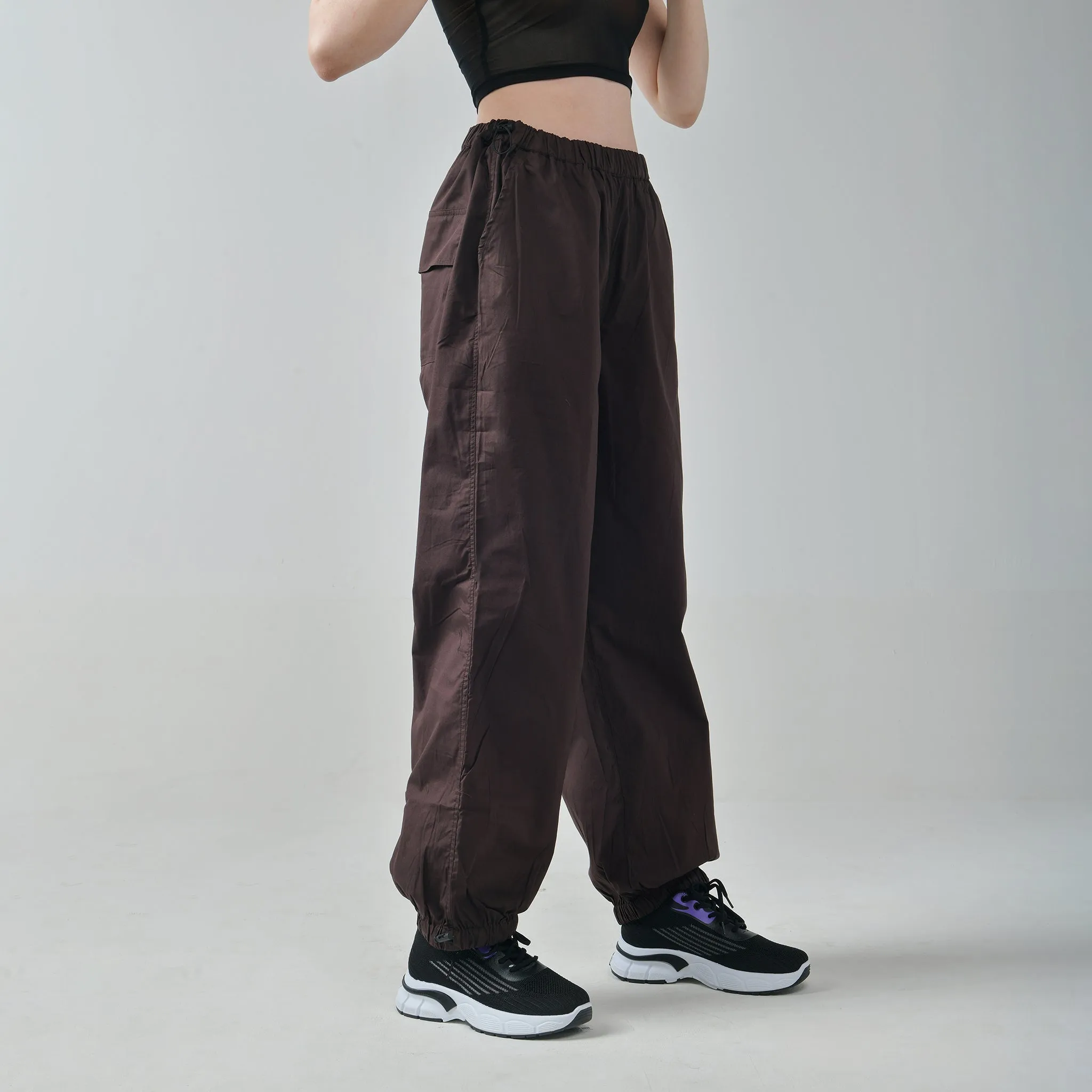 Brown Parachute Pants