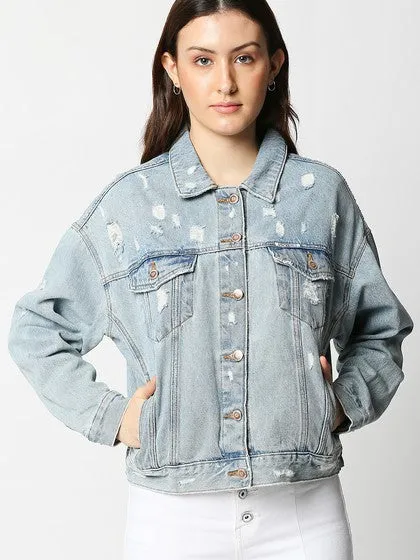 Cairo Light Vintage Blue Oversized Mom Jacket