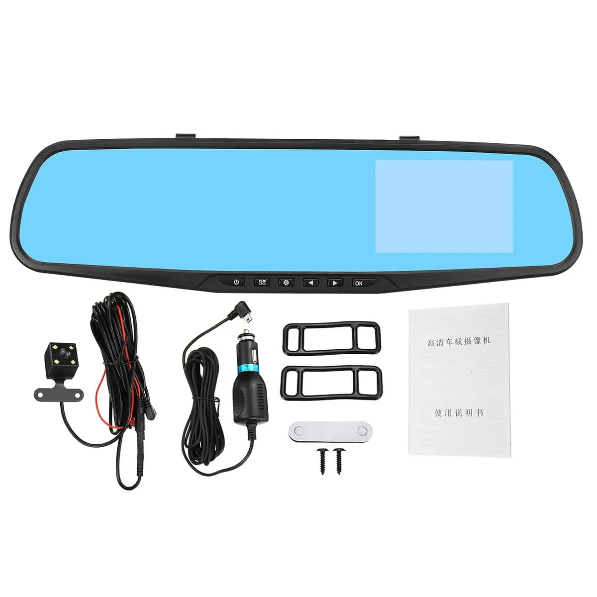 Car DVR Camera 4.3 inch Full HD 1080P Auto Data Recorder Rearview Mirror Dash Digital Video Recorder Dual Lens Camcorder