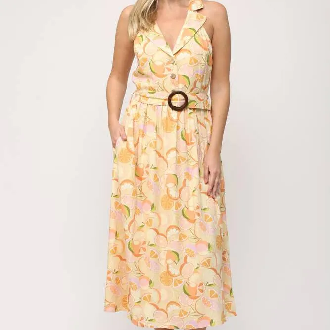 Caroline Orange Print Dress