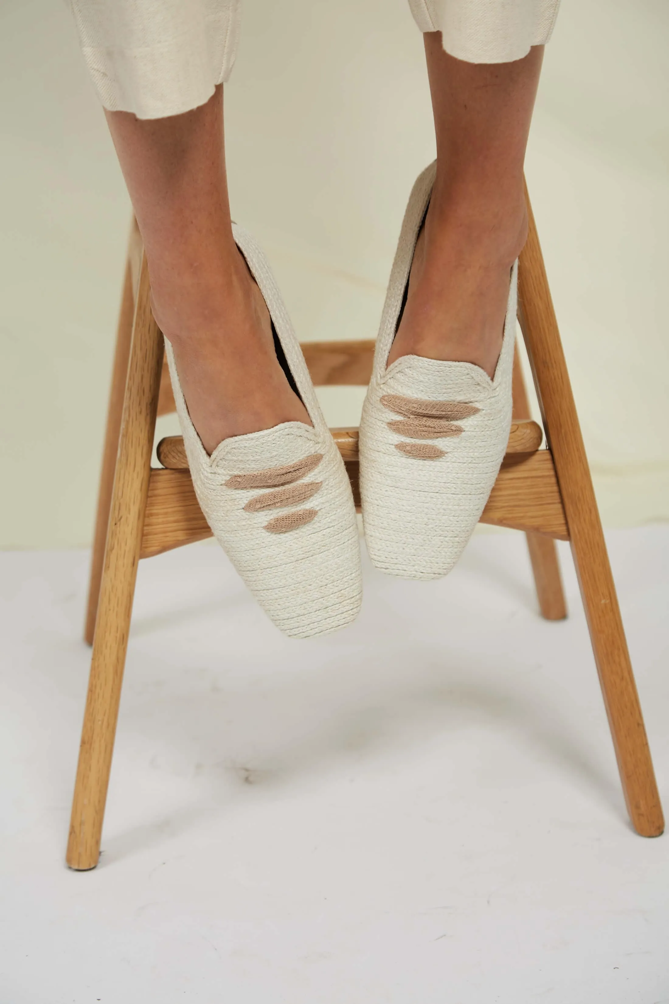 Casablanca Jute Vegan Loafers | White