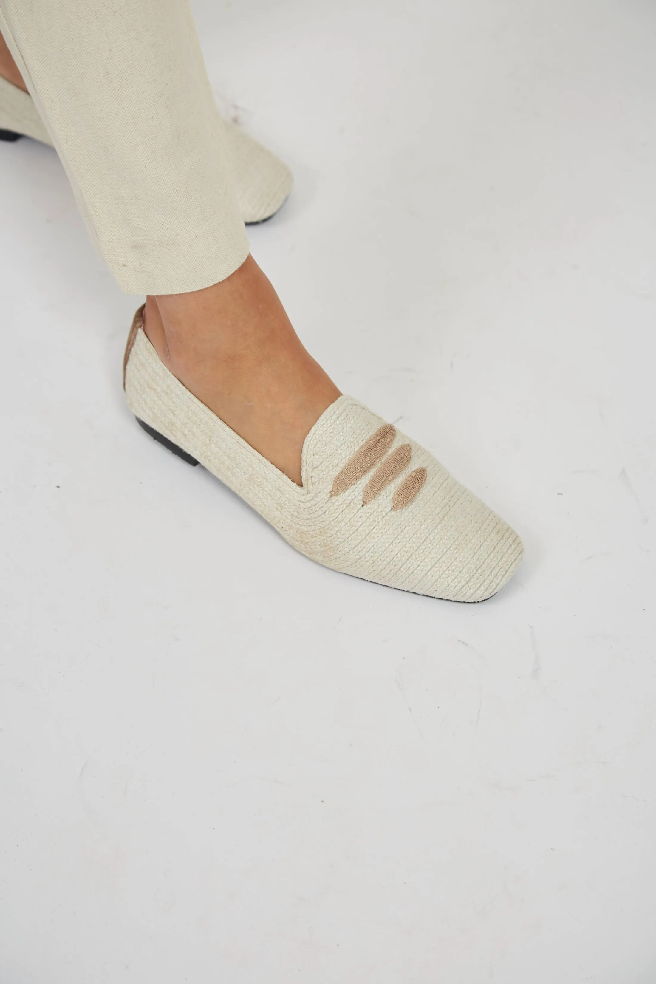 Casablanca Jute Vegan Loafers | White