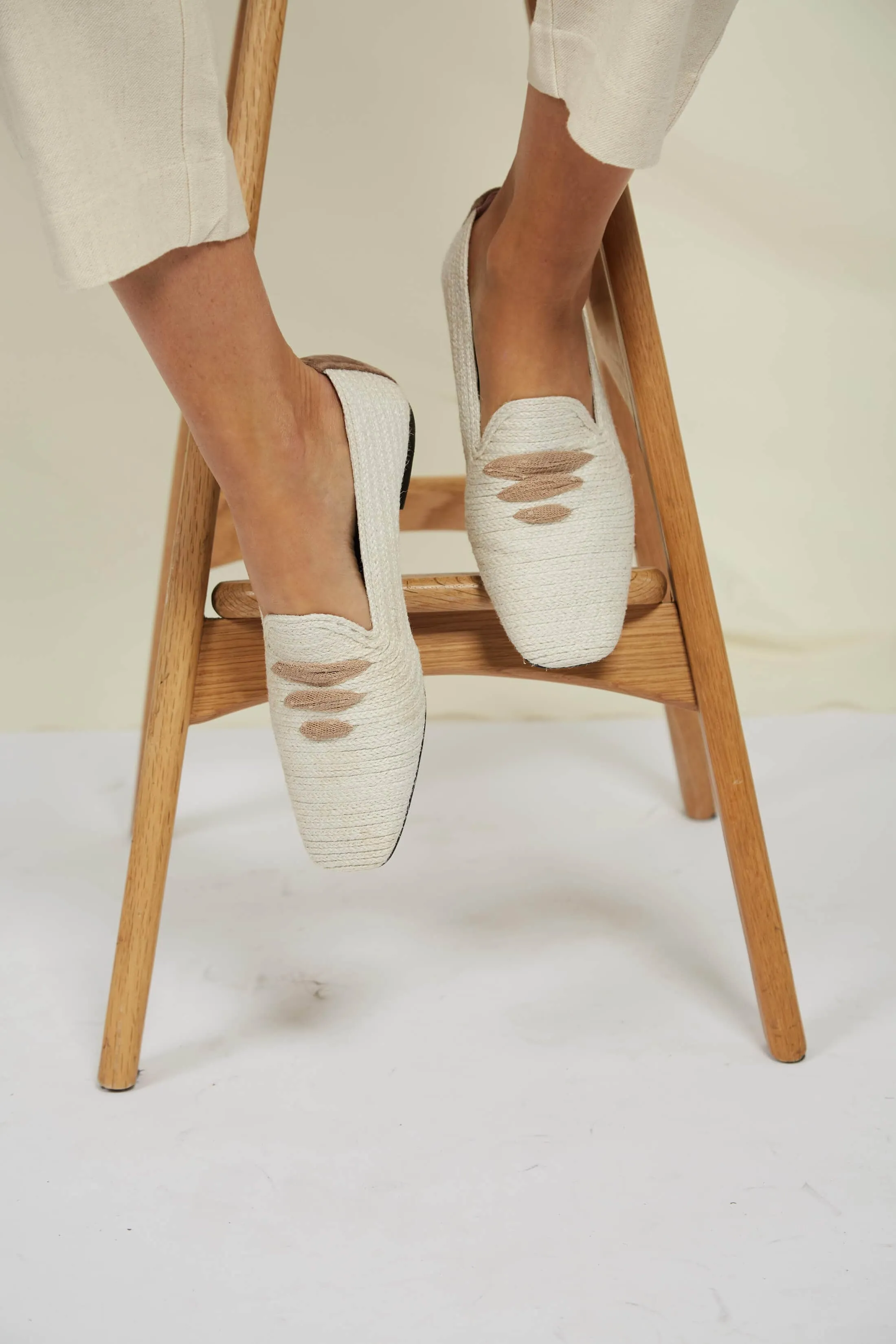 Casablanca Jute Vegan Loafers | White